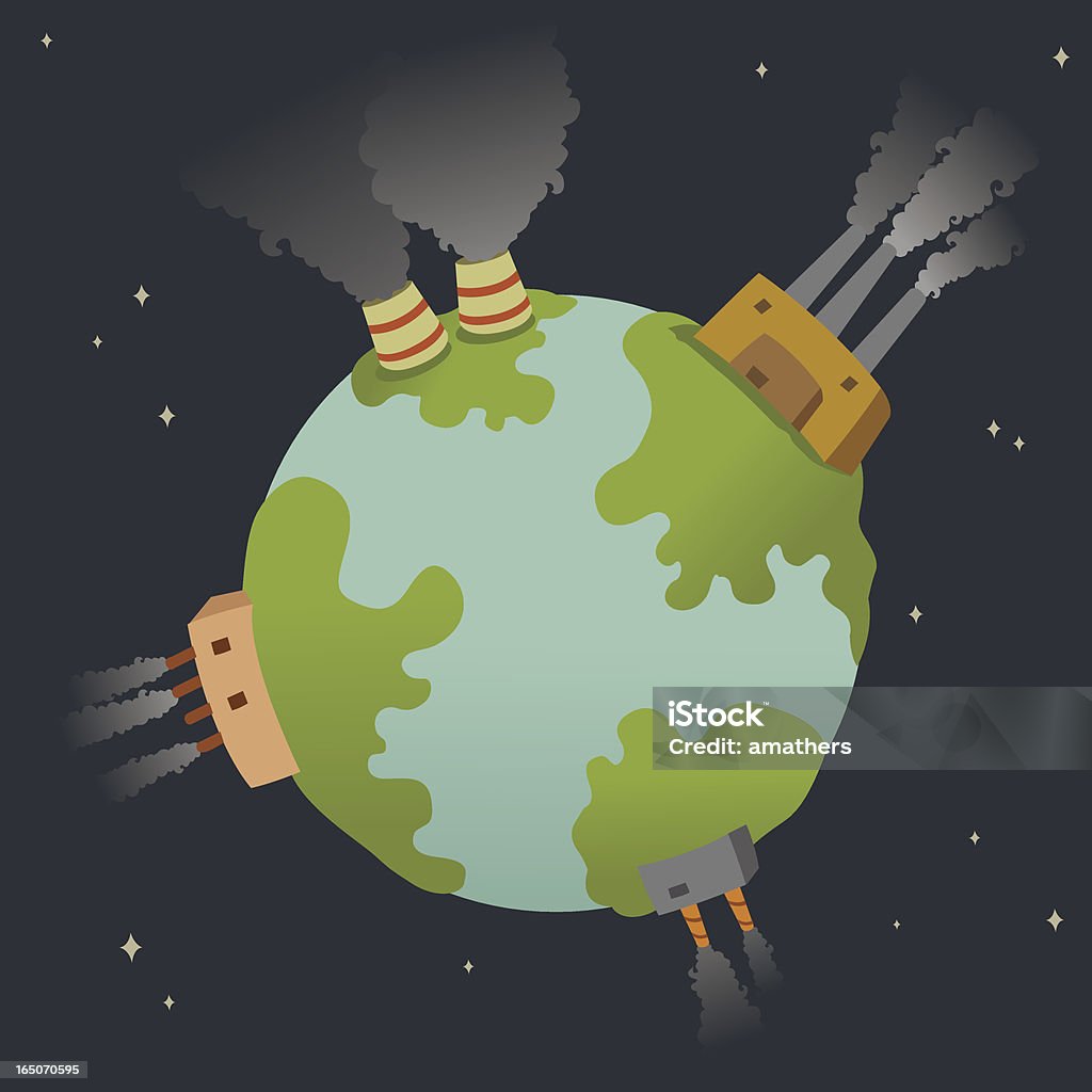 Zanieczyszczone Planeta - Grafika wektorowa royalty-free (Globus - Wyposażenie do nawigacji)