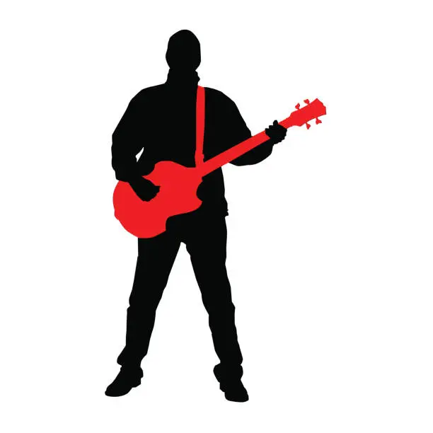 Vector illustration of Vintage Bass Silhouette on White (vector illustration)