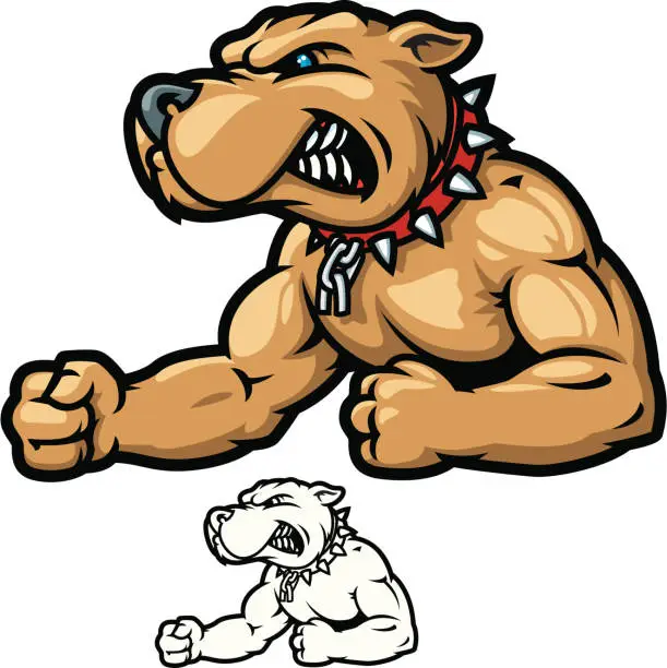 Vector illustration of Pitbull Bodybuilder