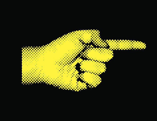 Halftone Finger Pointing AI8, EPS, and High-Resolution JPG included. Turn it vertical to signify "up," "number one, or "down." popart hand stock illustrations
