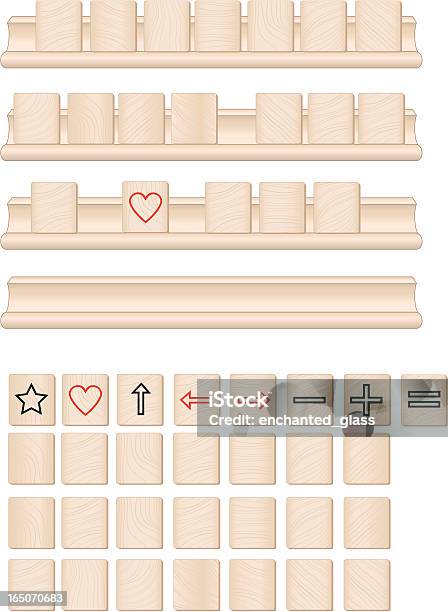 Piastrelle Gameboard In Legno - Immagini vettoriali stock e altre immagini di Gioco con le lettere - Gioco con le lettere, A forma di stella, Giochi