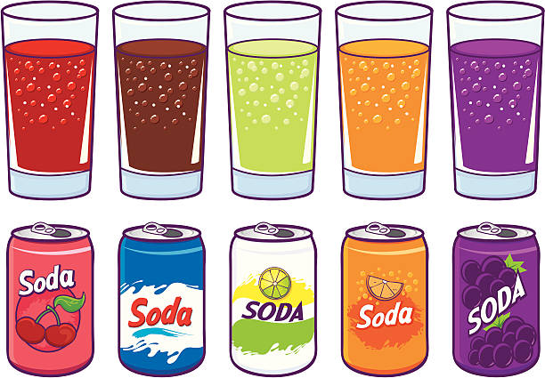 stockillustraties, clipart, cartoons en iconen met soda - alcoholvrije drank