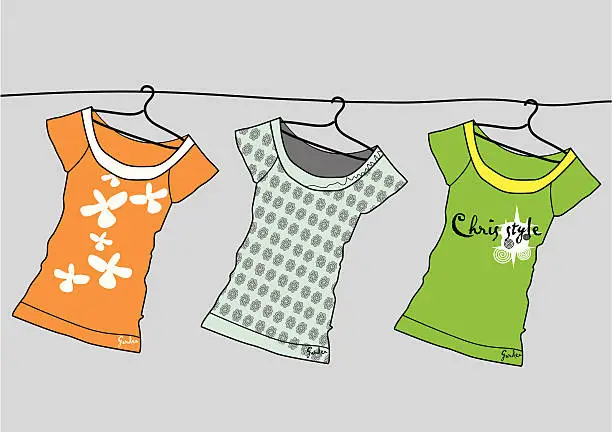 Vector illustration of t-shirts