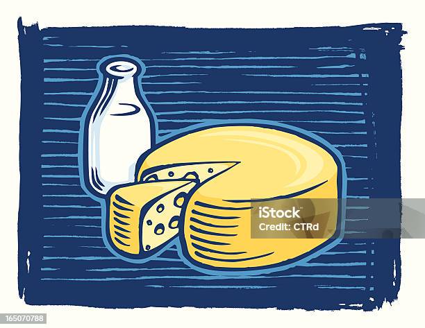 Milch Käse Holzschnittstil Stock Vektor Art und mehr Bilder von Milch - Milch, Natur, Pasteurisiert