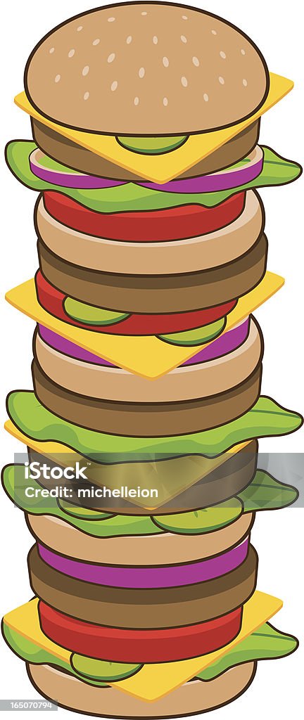 Hamburguesa gigante - arte vectorial de Alto - Descripción física libre de derechos