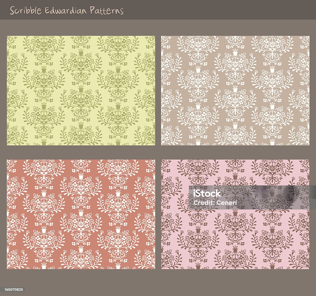 Graziosi pattern damascati - arte vettoriale royalty-free di Stile edoardiano