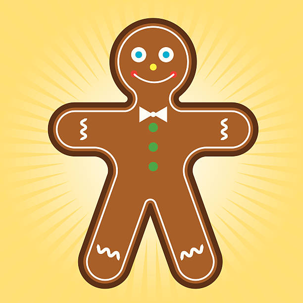 Gingrebread man vector art illustration