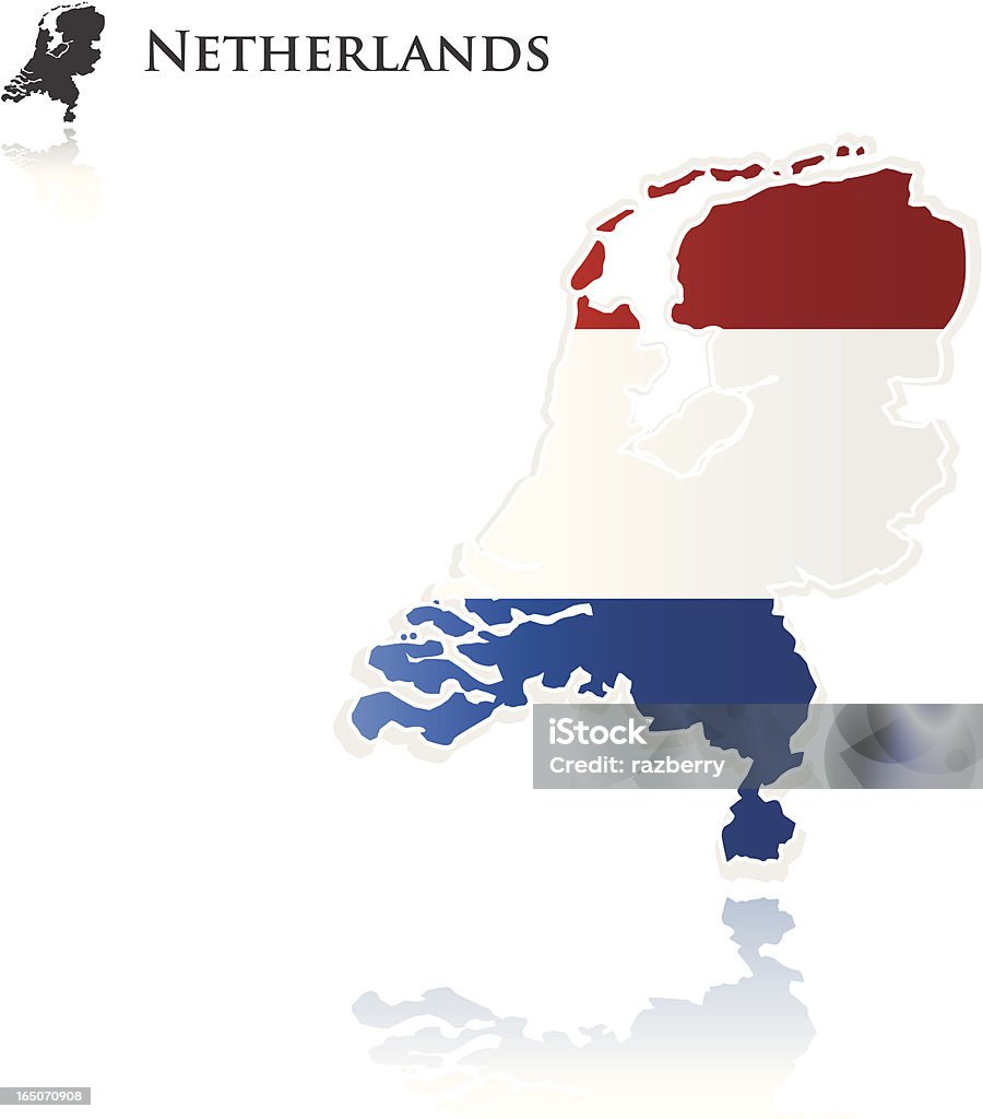 Niederländische Flagge Karte - Lizenzfrei Amsterdam Vektorgrafik
