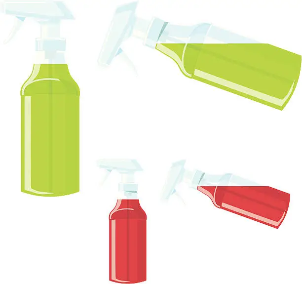 Vector illustration of Transparent Spray Bottles Version 3