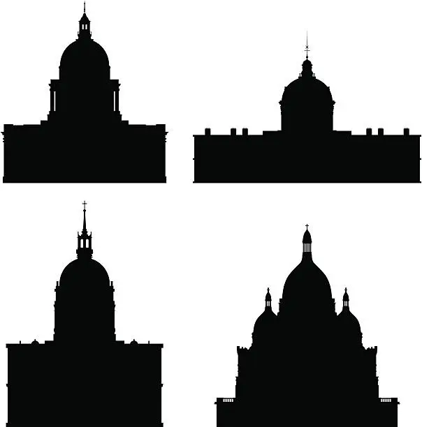 Vector illustration of Domes of Paris