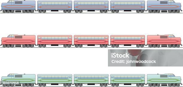 Поезд — стоковая векторная графика и другие изображения на тему Без людей - Без людей, Векторная графика, Двигатель