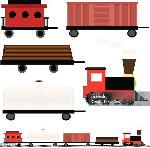 Toy Trains Stock Illustration - Download Image Now - Miniature Train, Clip Art, Vector