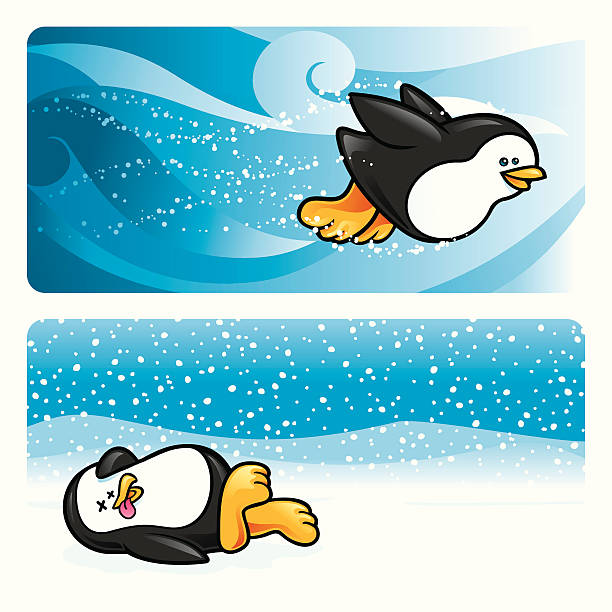 Penguins Stock Illustration - Download Image Now - Penguin, Swimming, Lying  Down - iStock