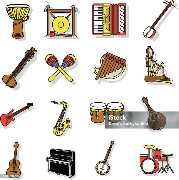 Musik Stock Vektor Art und mehr Bilder von Gong - Gong, Akkordeon - Instrument, Ausrüstung und Geräte