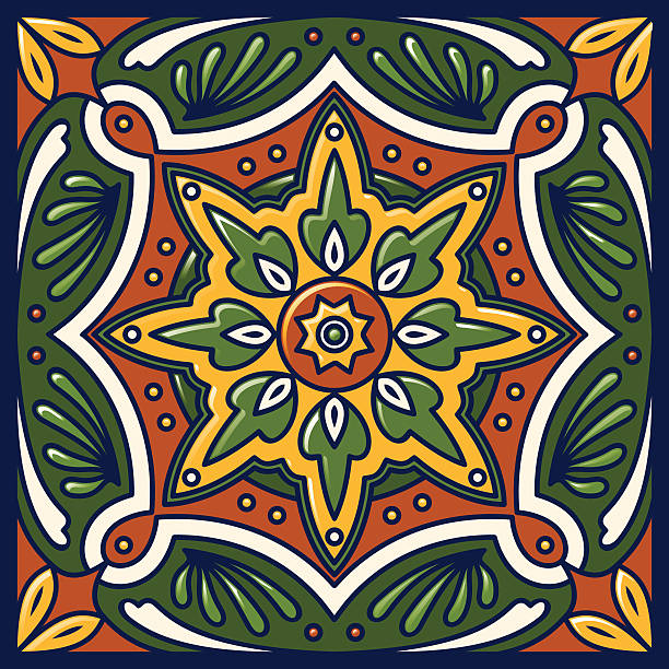 Talavera Tile A vector illustration inspired in Mexican hand-made Talavera tiles. This piece looks simple, but if you want to repeat it many times, I would suggest using a rasterized version of the tile or your vector file will end up being way tooooo complicated for most computer processors. mexican tile cross stock illustrations