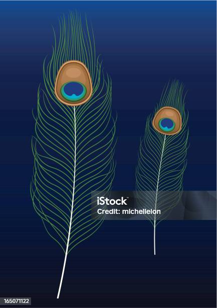 Des Plumes De Paon Sur Fond Foncé Vecteurs libres de droits et plus d'images vectorielles de Plume de paon - Plume de paon, Aile d'animal, Beauté