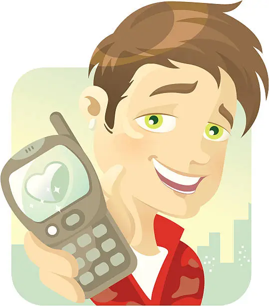 Vector illustration of Text Message (Male)