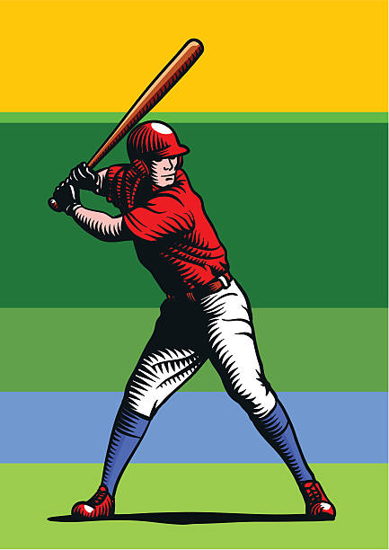 hitter - color image batting illustration technique adult stock-grafiken, -clipart, -cartoons und -symbole