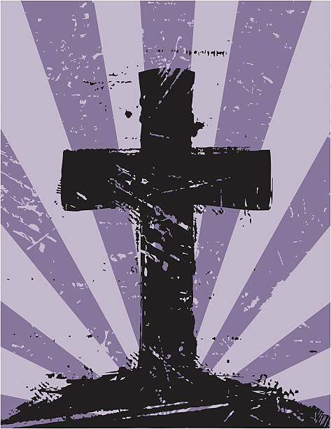 krzyż grunge - cross shape cross dirty grunge stock illustrations