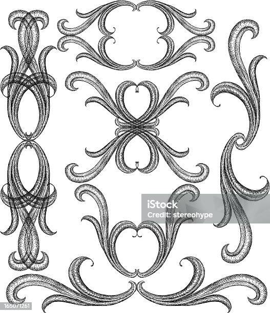 Intricate Curls Stock Illustration - Download Image Now - Flower, Etching, Gothic Style