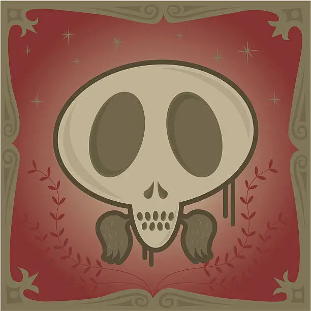 Vector illustration of skully portrait