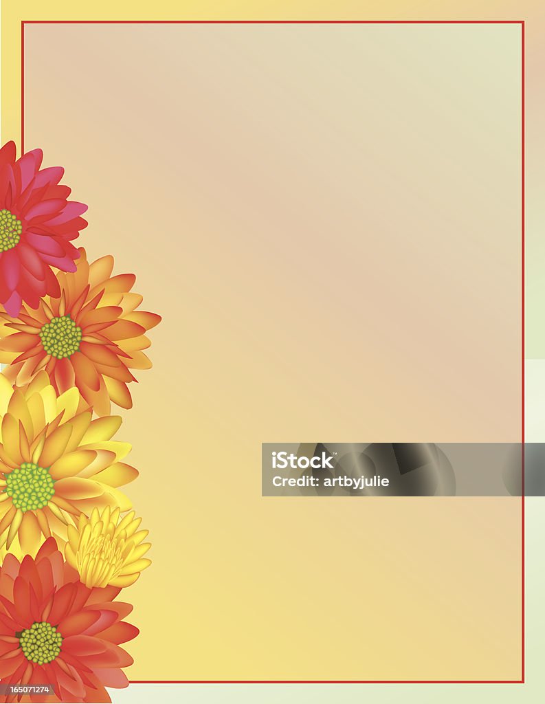 Colorée maman frontière - clipart vectoriel de Chrysanthème libre de droits