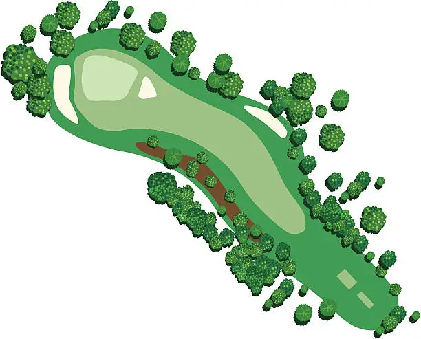 Vector illustration of Generic Golf Course Hole 7