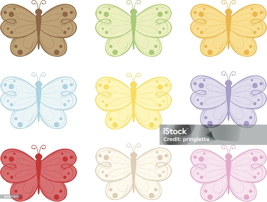 Flutterflies-inkl. jpeg - Lizenzfrei Schmetterling Vektorgrafik