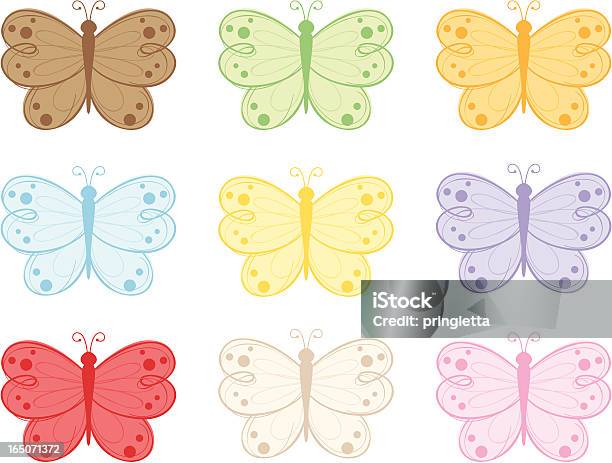 Flutterfliesinkl Jpeg Stock Vektor Art und mehr Bilder von Schmetterling - Schmetterling, Zerbrechlichkeit, Beige