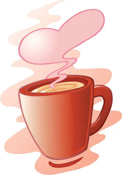 Vector illustration of love on a cup