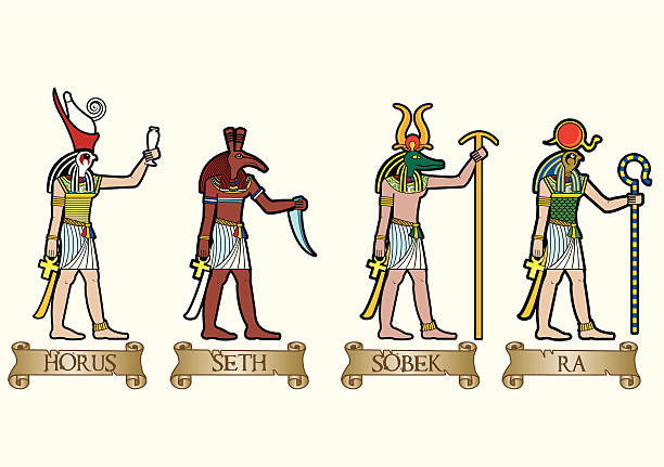 ägyptische götter - seth stock-grafiken, -clipart, -cartoons und -symbole