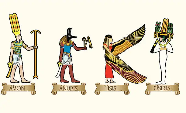 Vector illustration of egyptian gods