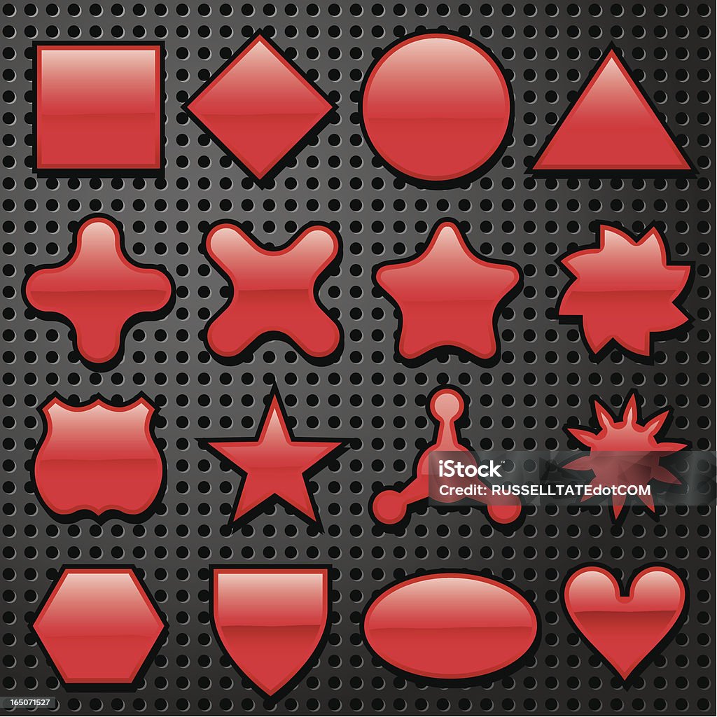 Szesnaście Super czerwony kształty - Grafika wektorowa royalty-free (Atom)