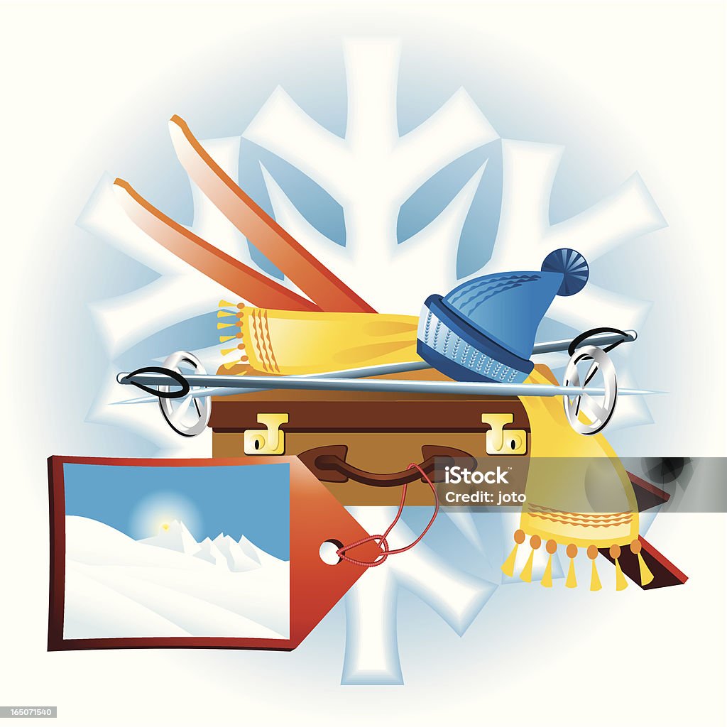 Wakacje narciarskie - Grafika wektorowa royalty-free (Narta)