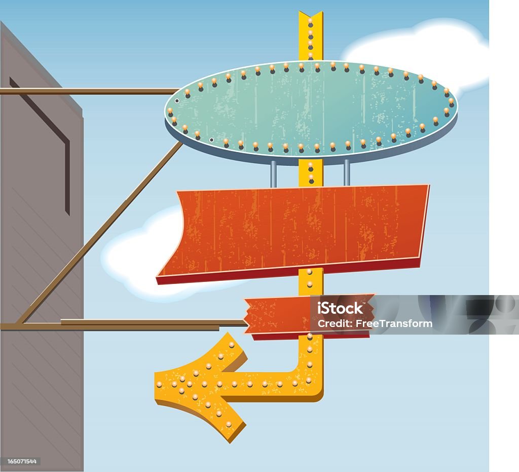 Retro señal de flecha - arte vectorial de 1950-1959 libre de derechos