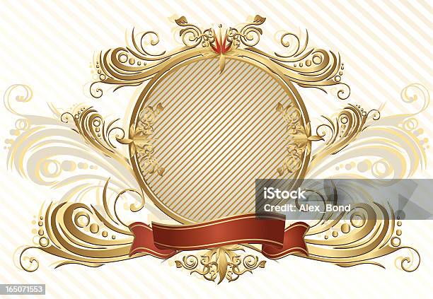 Moldura Dourada - Arte vetorial de stock e mais imagens de Moldura - Composição - Moldura - Composição, Círculo, Dourado - Cores