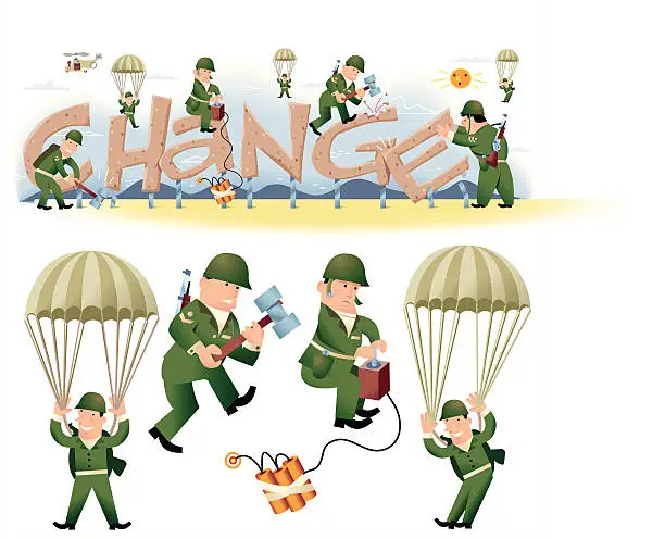 Vector illustration of Army/Change