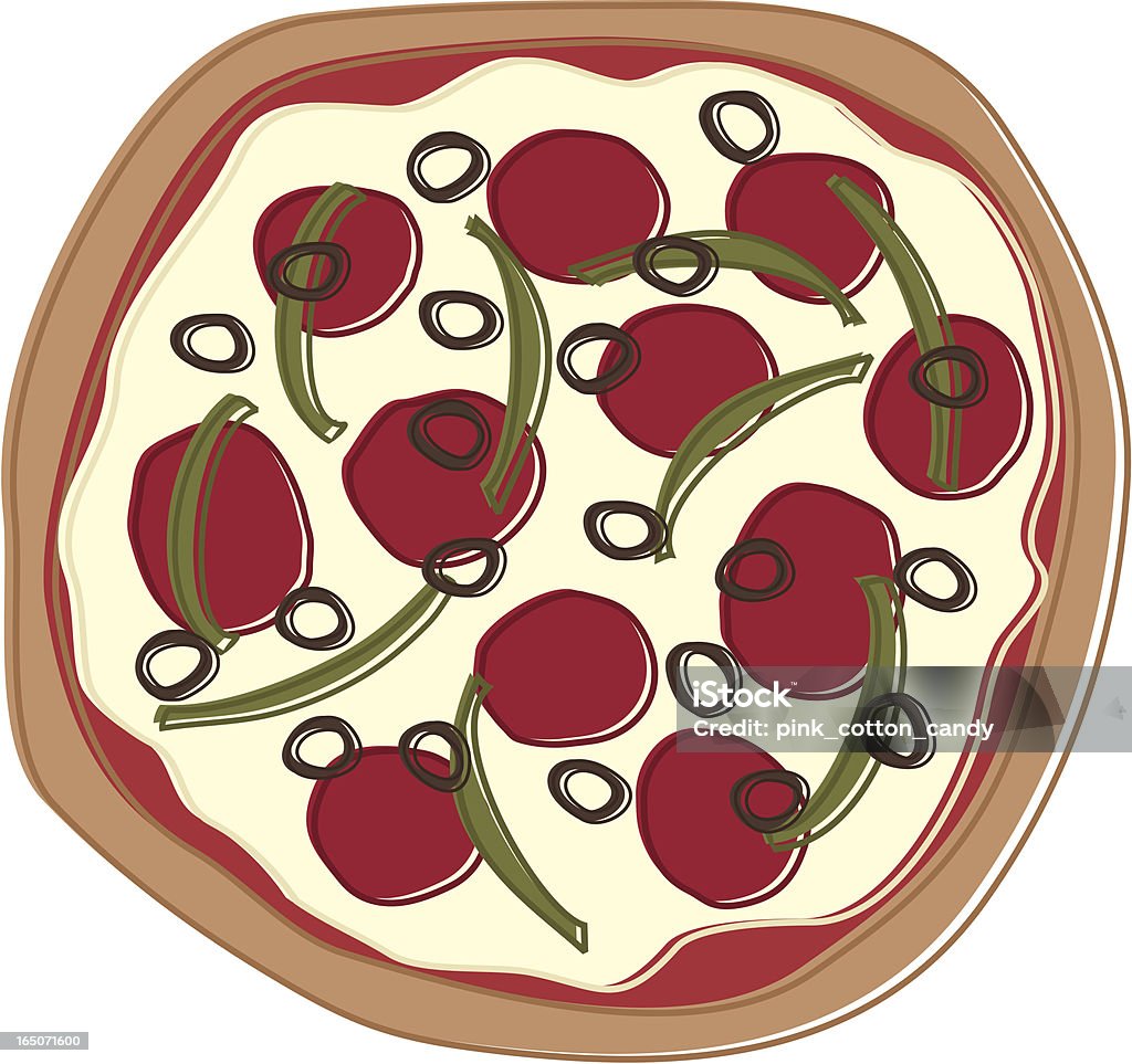 Причудливый пицца чертежа - Векторная графика Пицца роялти-фри
