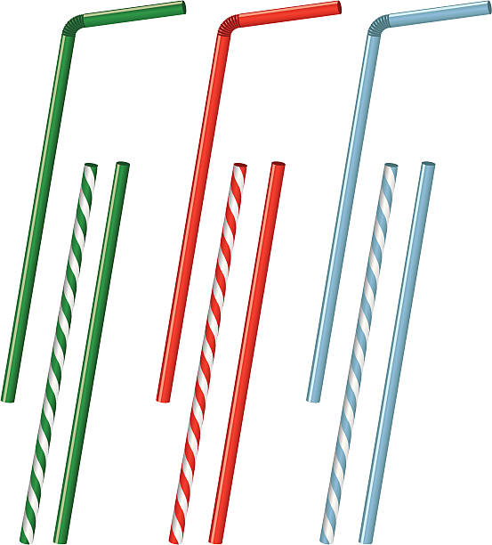 Vector Drinking Straws An assortment of drinking straws rendered in vector format. drinking straw stock illustrations