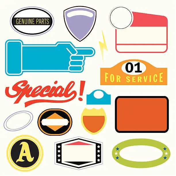 Vector illustration of White Auto Stickers