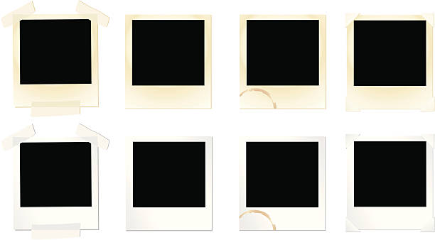 design-elemente: foto-bilderrahmen set - polaroid stock-grafiken, -clipart, -cartoons und -symbole