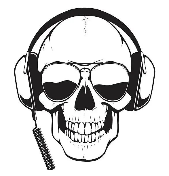 Vector illustration of DJ Skull