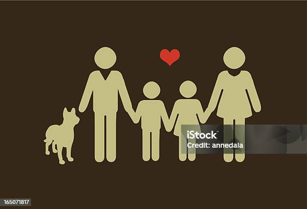 Familie Mit Ihrem Haustier Stock Vektor Art und mehr Bilder von Familie - Familie, Haustier, Herzform