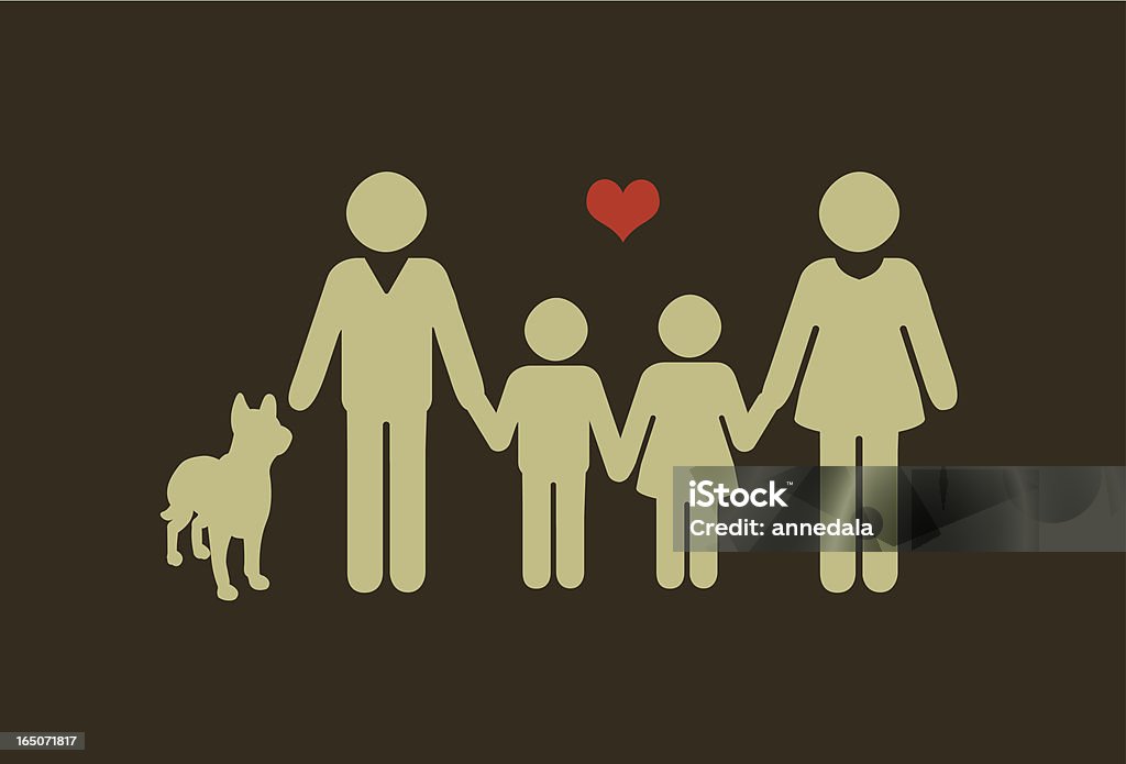 Famille avec leurs animaux de compagnie - clipart vectoriel de Animaux de compagnie libre de droits