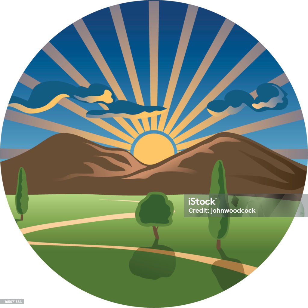 Lever/Coucher de soleil - clipart vectoriel de Aboutissement libre de droits