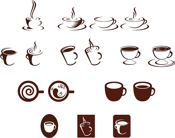 kaffee/tee, tassen und becher - hot chocolate coffee isolated on white cup stock-grafiken, -clipart, -cartoons und -symbole
