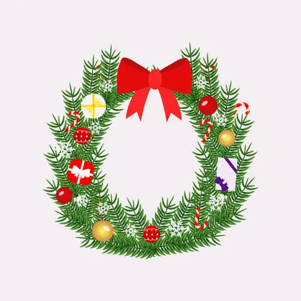 Vector illustration of Christmas Wreath