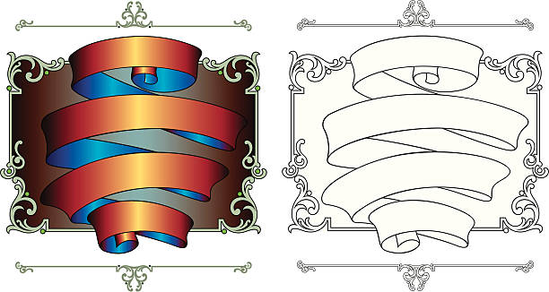 ilustraciones, imágenes clip art, dibujos animados e iconos de stock de de decoración y diseño de panel plano - celtic culture frame art nouveau victorian style