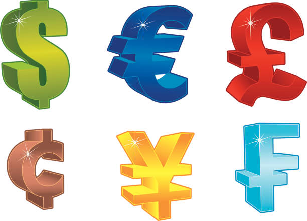 währung symbole - swiss currency dollar sign exchange rate symbol stock-grafiken, -clipart, -cartoons und -symbole