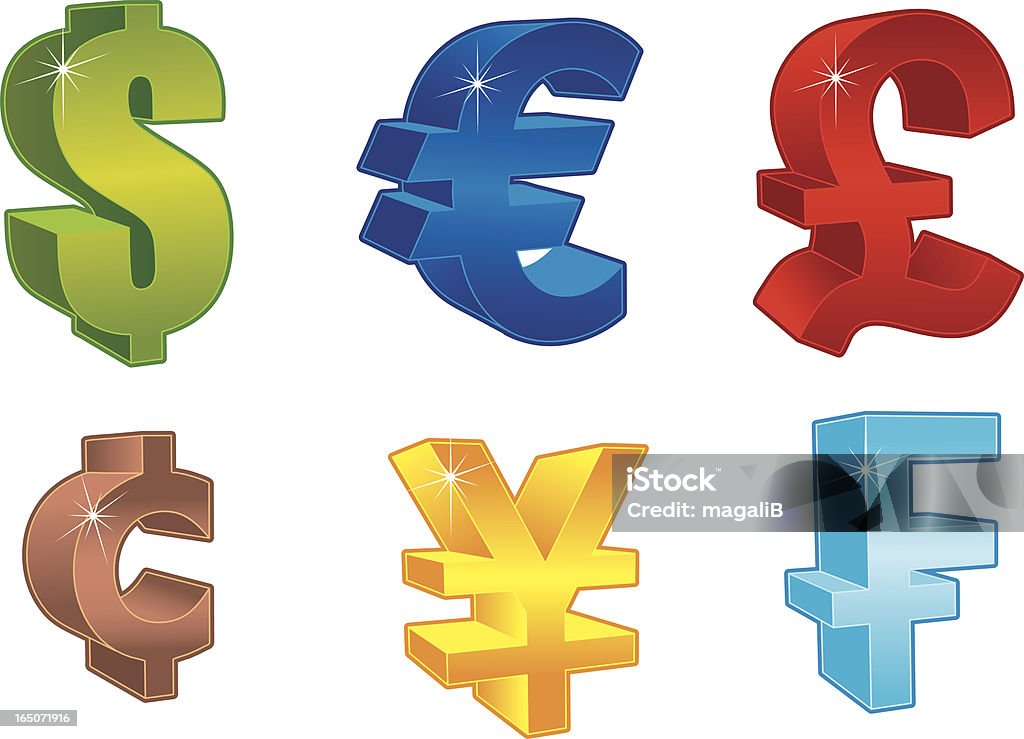 Simboli di valuta - arte vettoriale royalty-free di Simbolo del cent